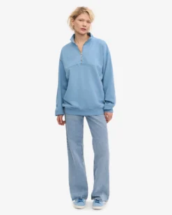 Organic Quarter Zip - Seaside Blue