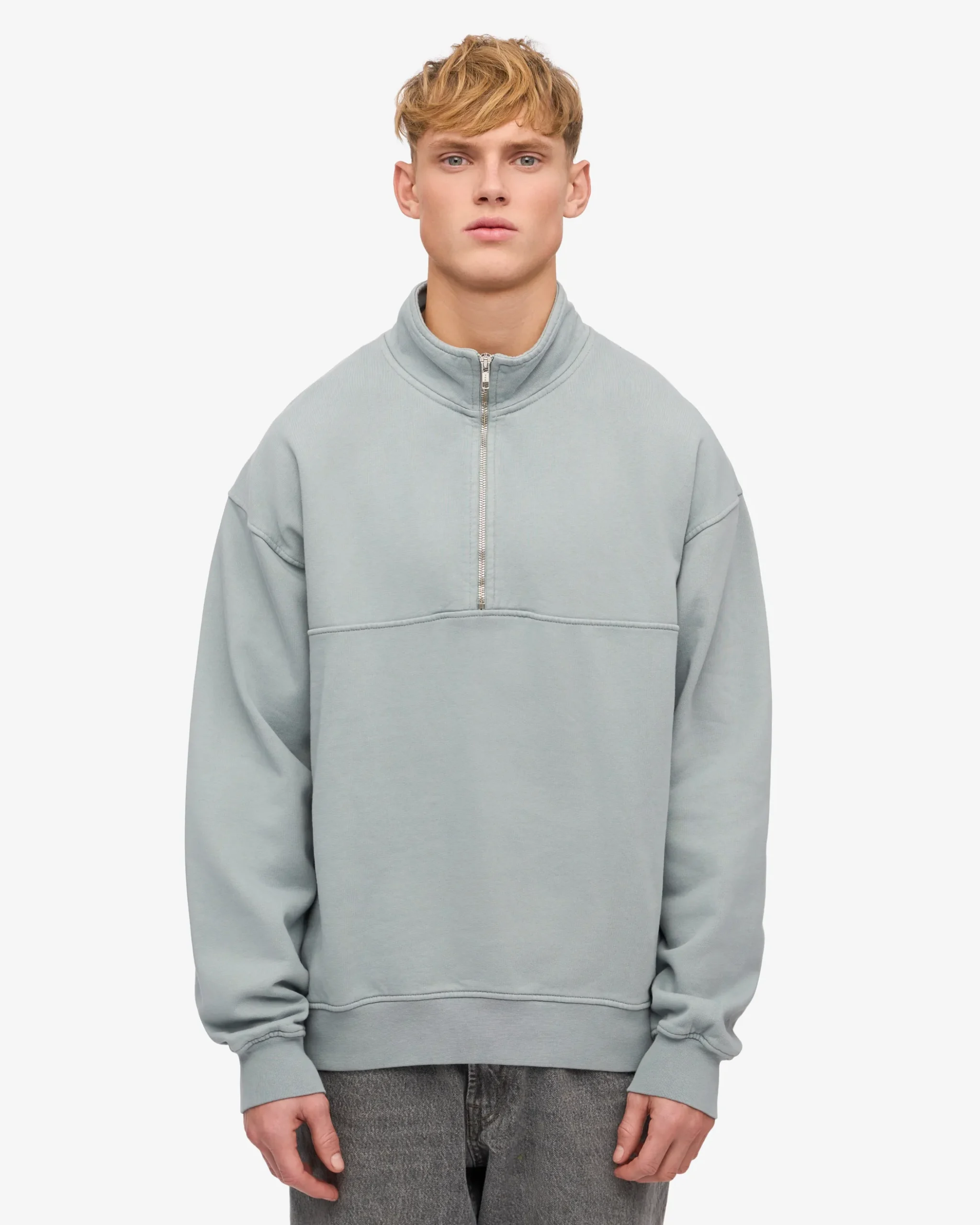 Organic Quarter Zip - Steel Blue
