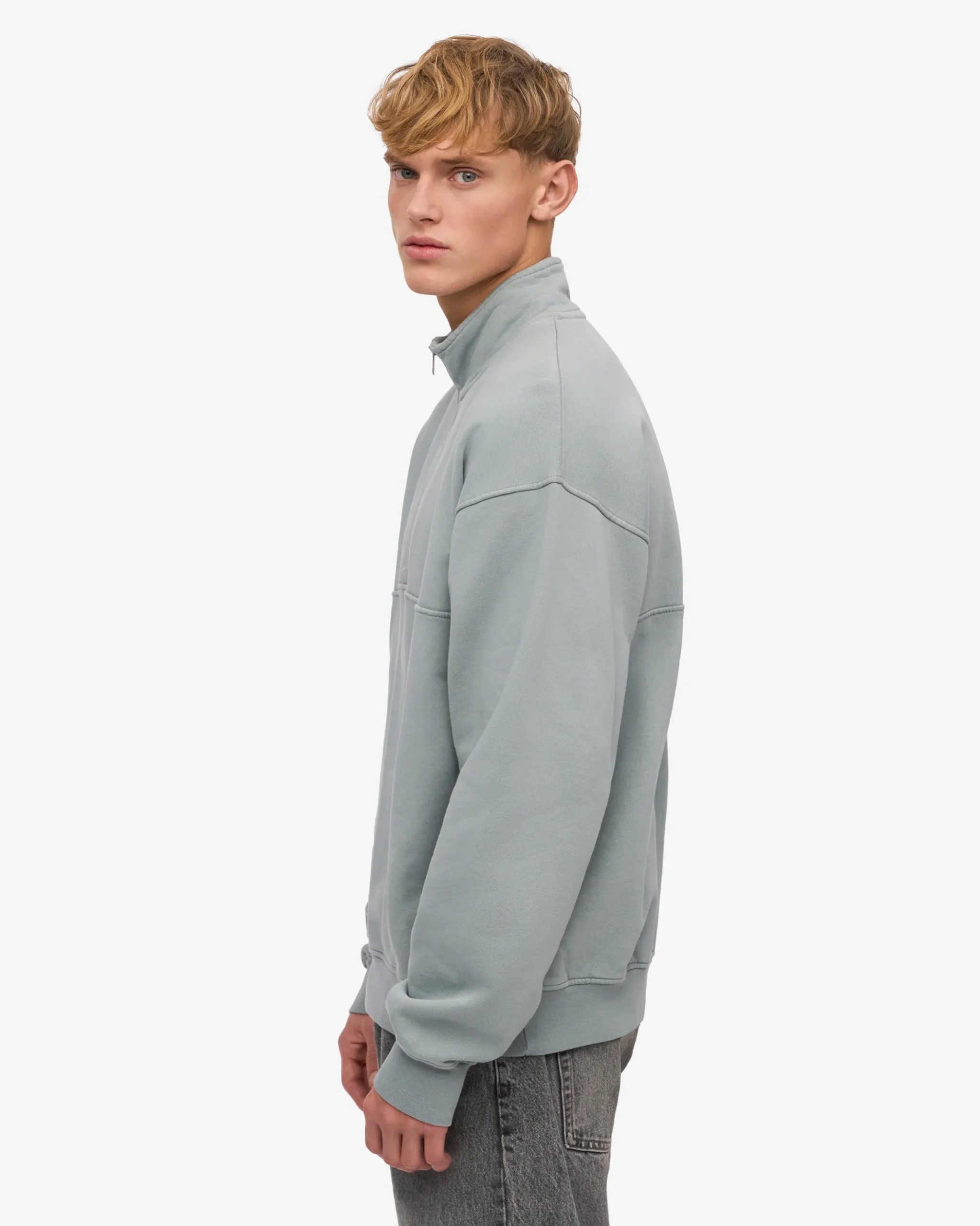 Organic Quarter Zip - Steel Blue