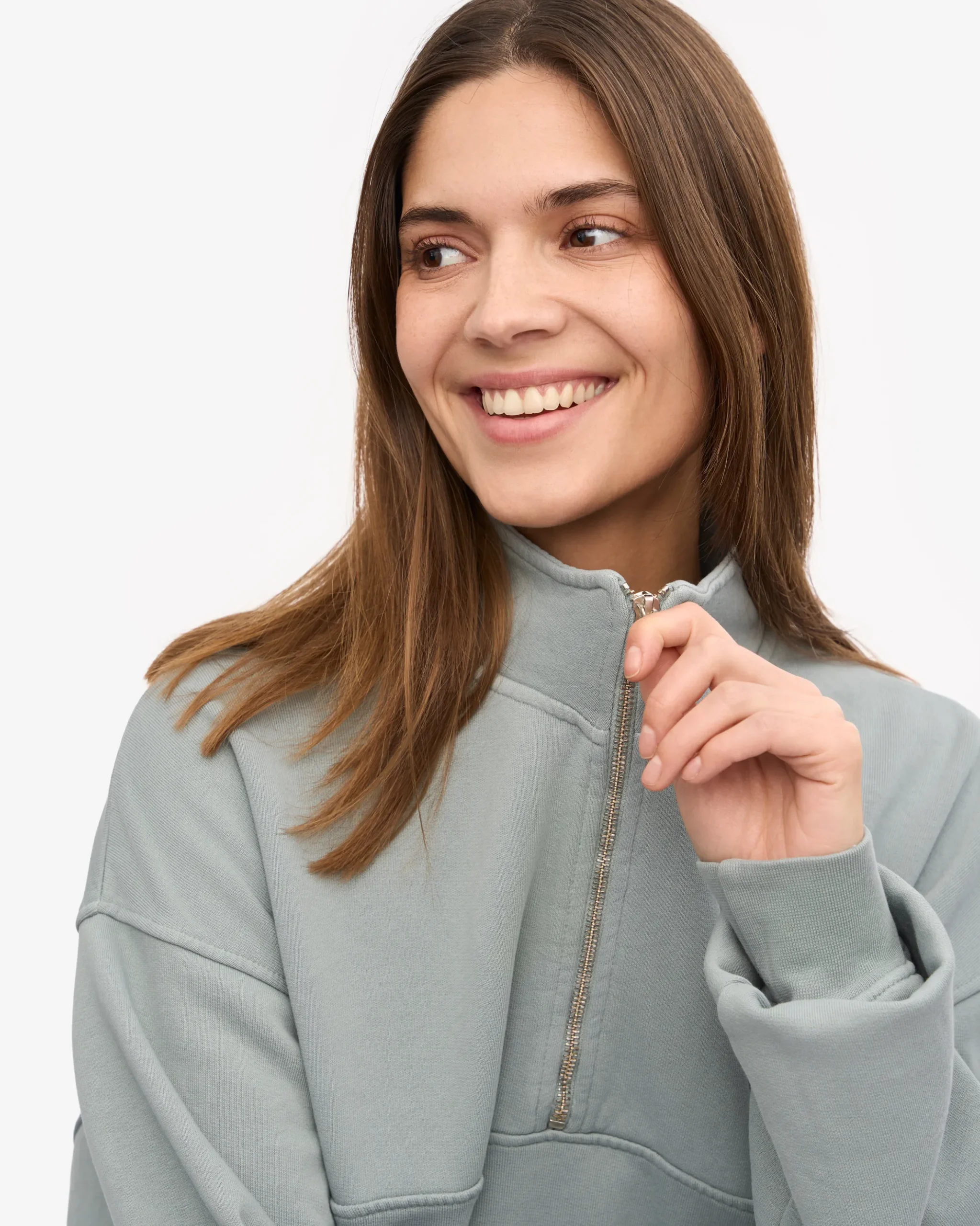 Organic Quarter Zip - Steel Blue
