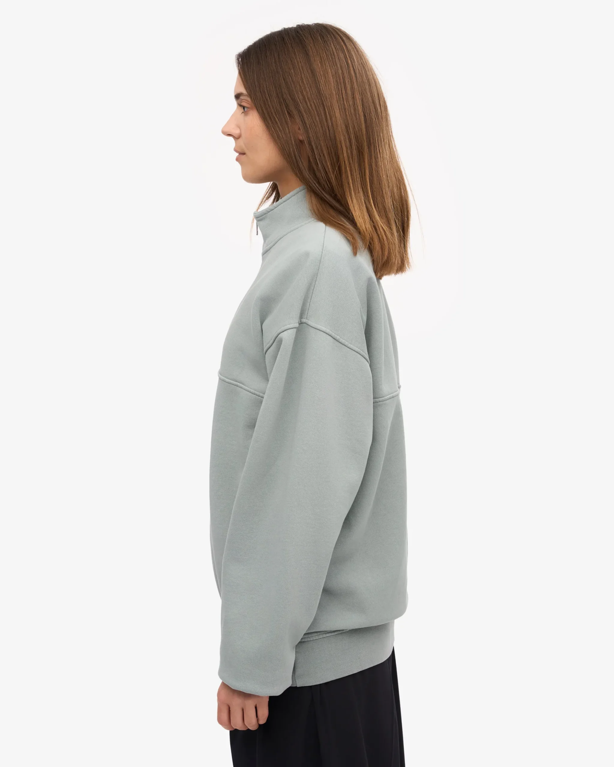 Organic Quarter Zip - Steel Blue