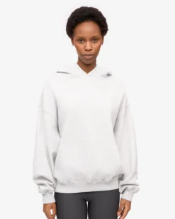 Organic Relaxed Hood Sweatsuit - Snow Melange