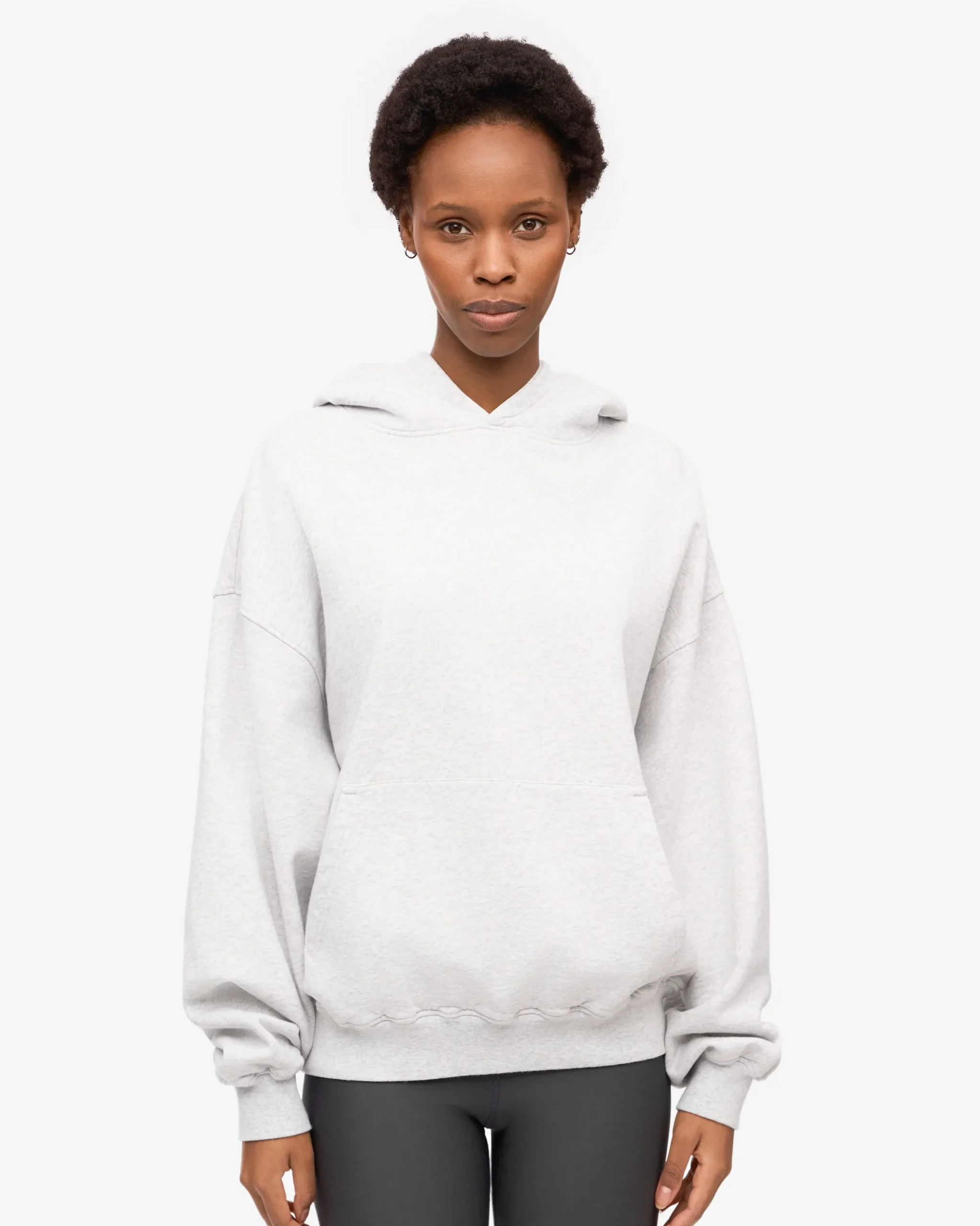 Organic Relaxed Hood Sweatsuit - Snow Melange