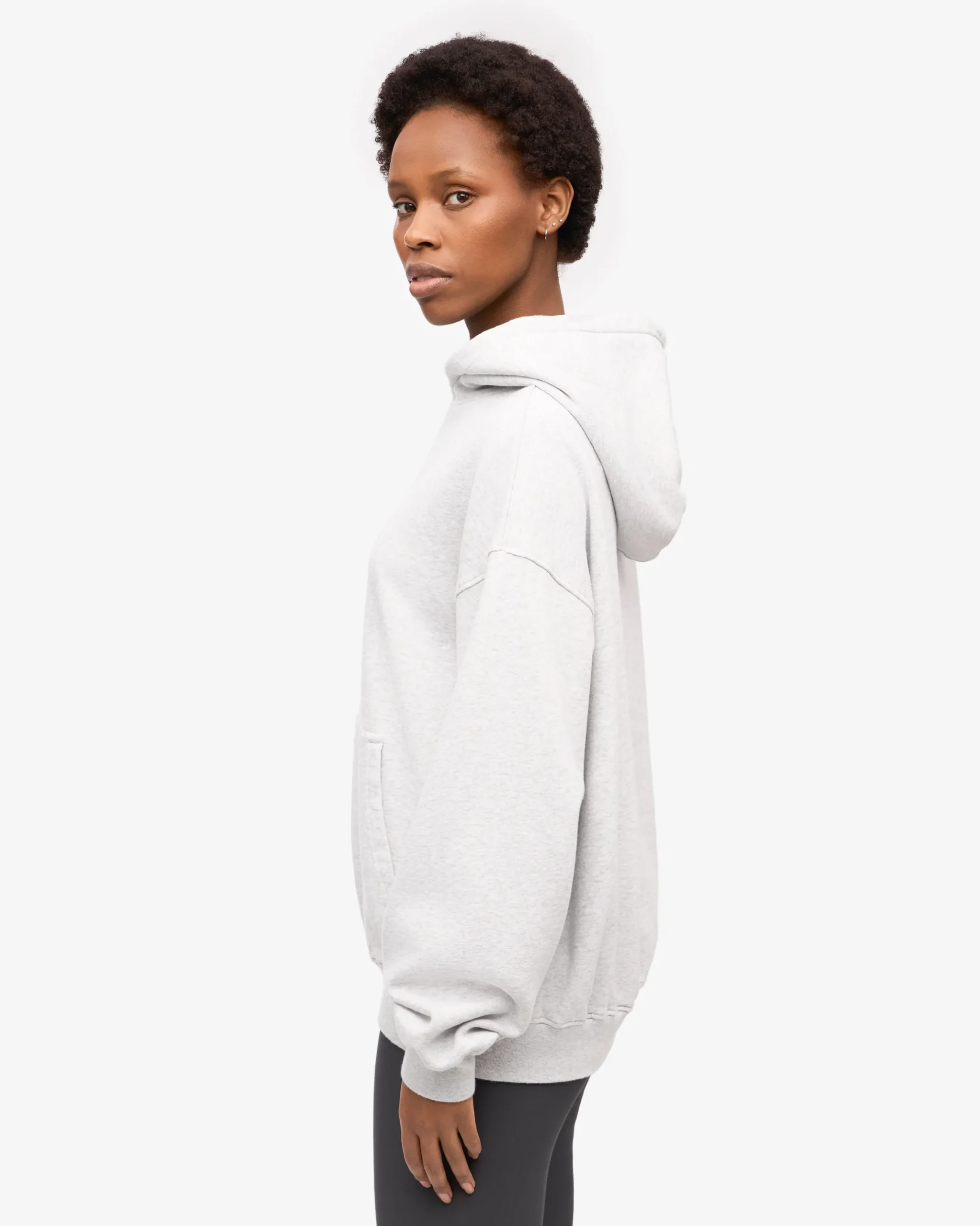 Organic Relaxed Hood Sweatsuit - Snow Melange