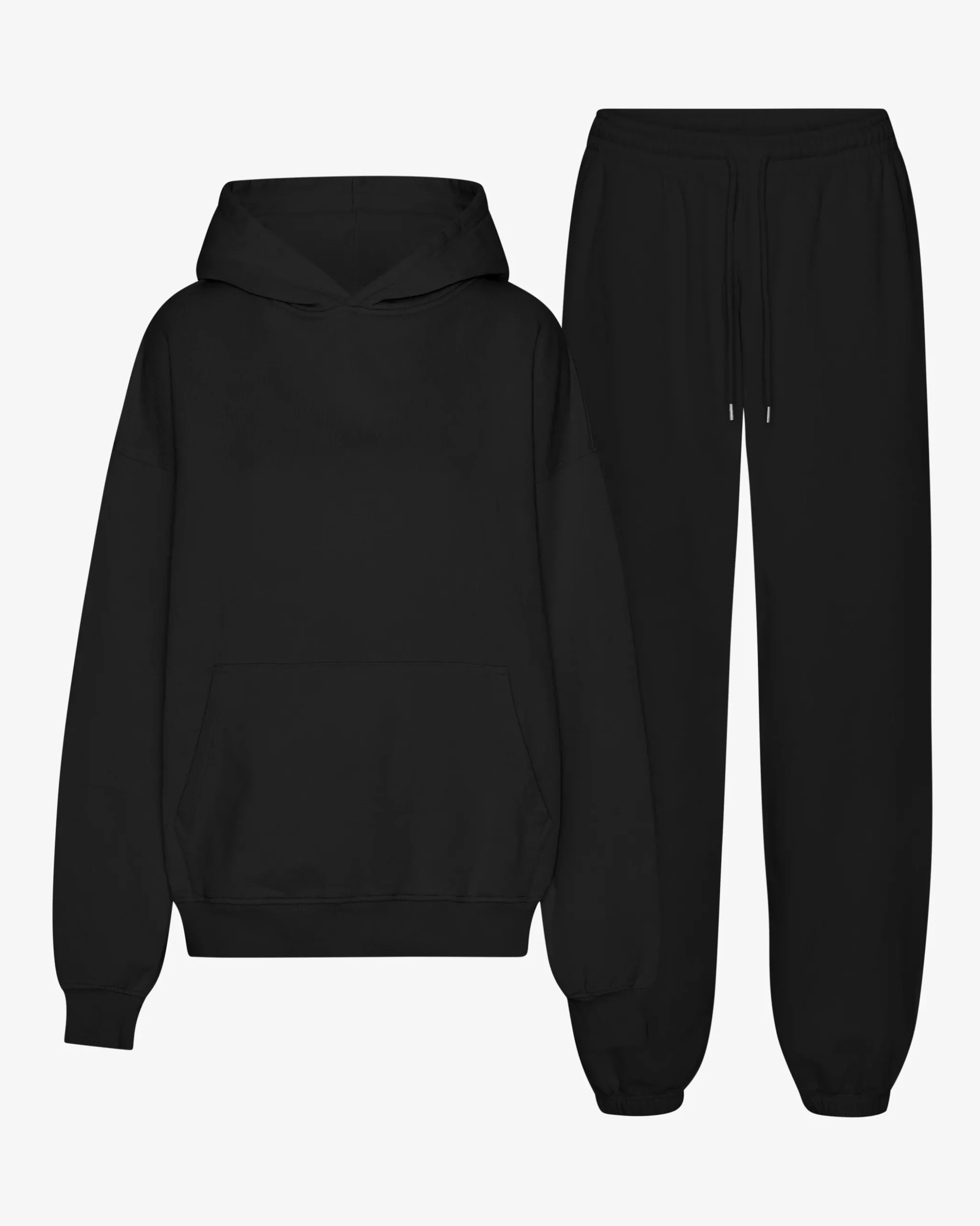 Organic Relaxed Hood Sweatsuit - Deep Black