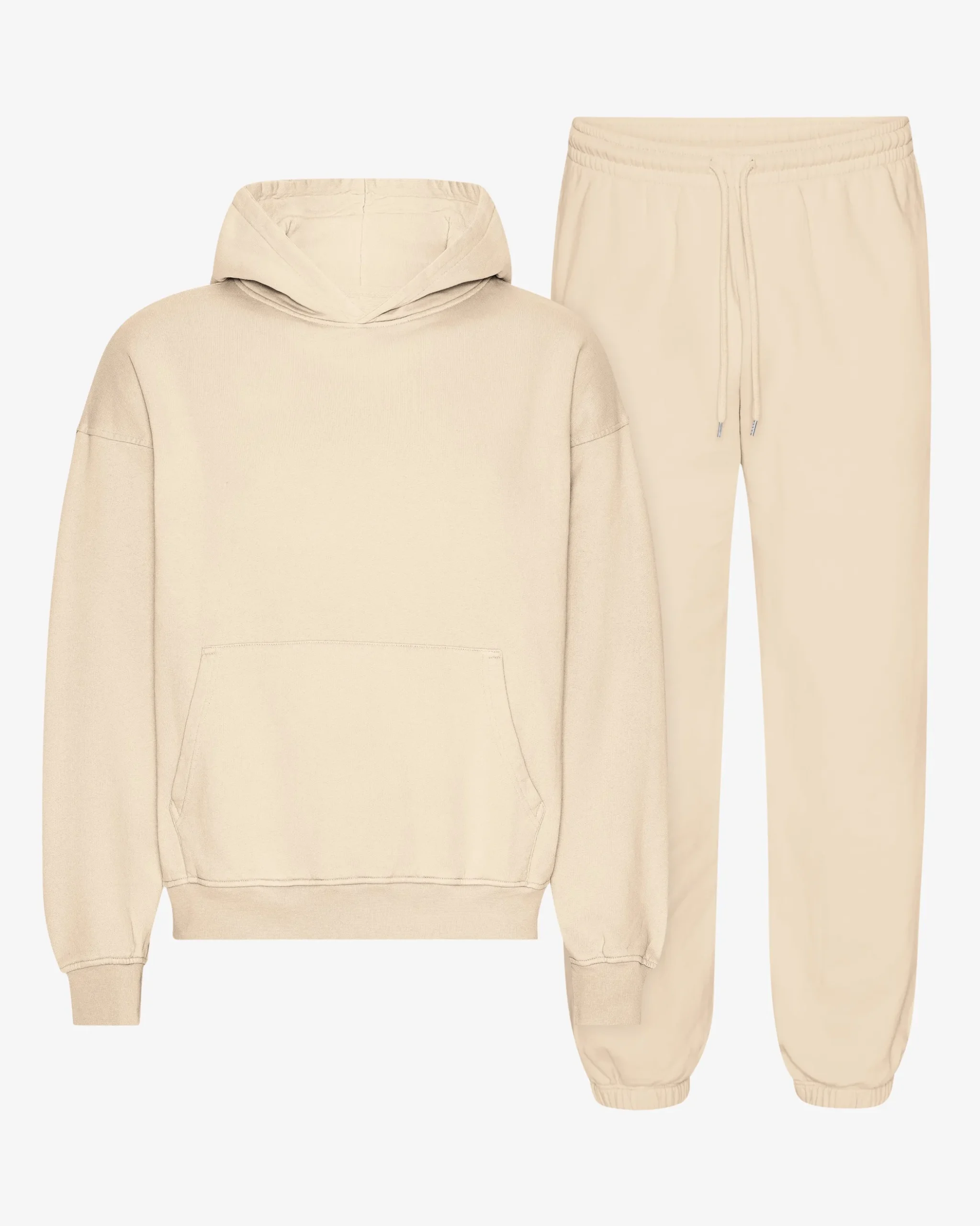 Organic Relaxed Hood Sweatsuit - Ivory White