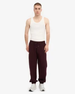 Organic Relaxed Hood Sweatsuit - Oxblood Red