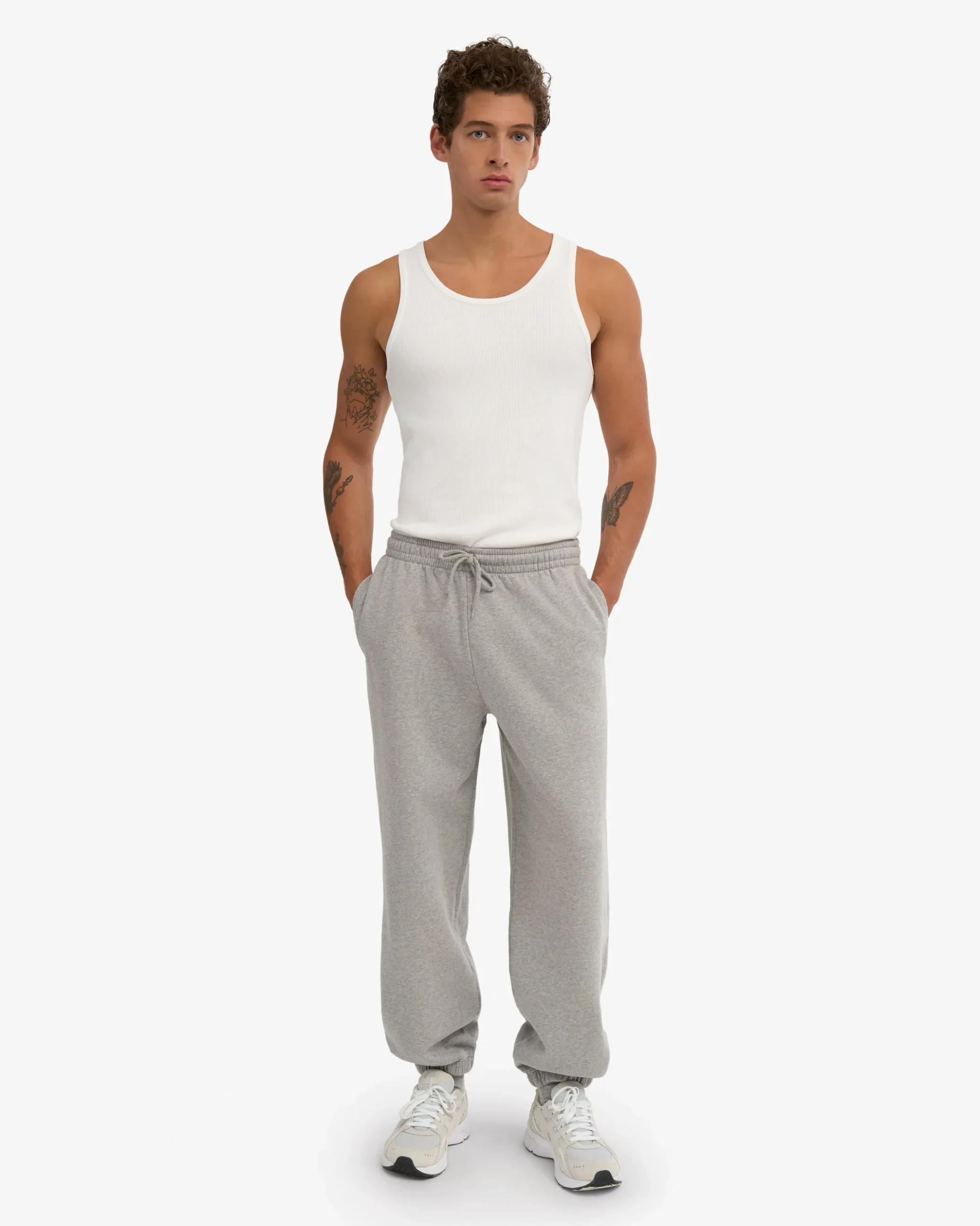 Organic Relaxed Hood Sweatsuit - Heather Grey