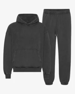 Organic Relaxed Hood Sweatsuit - Faded Black