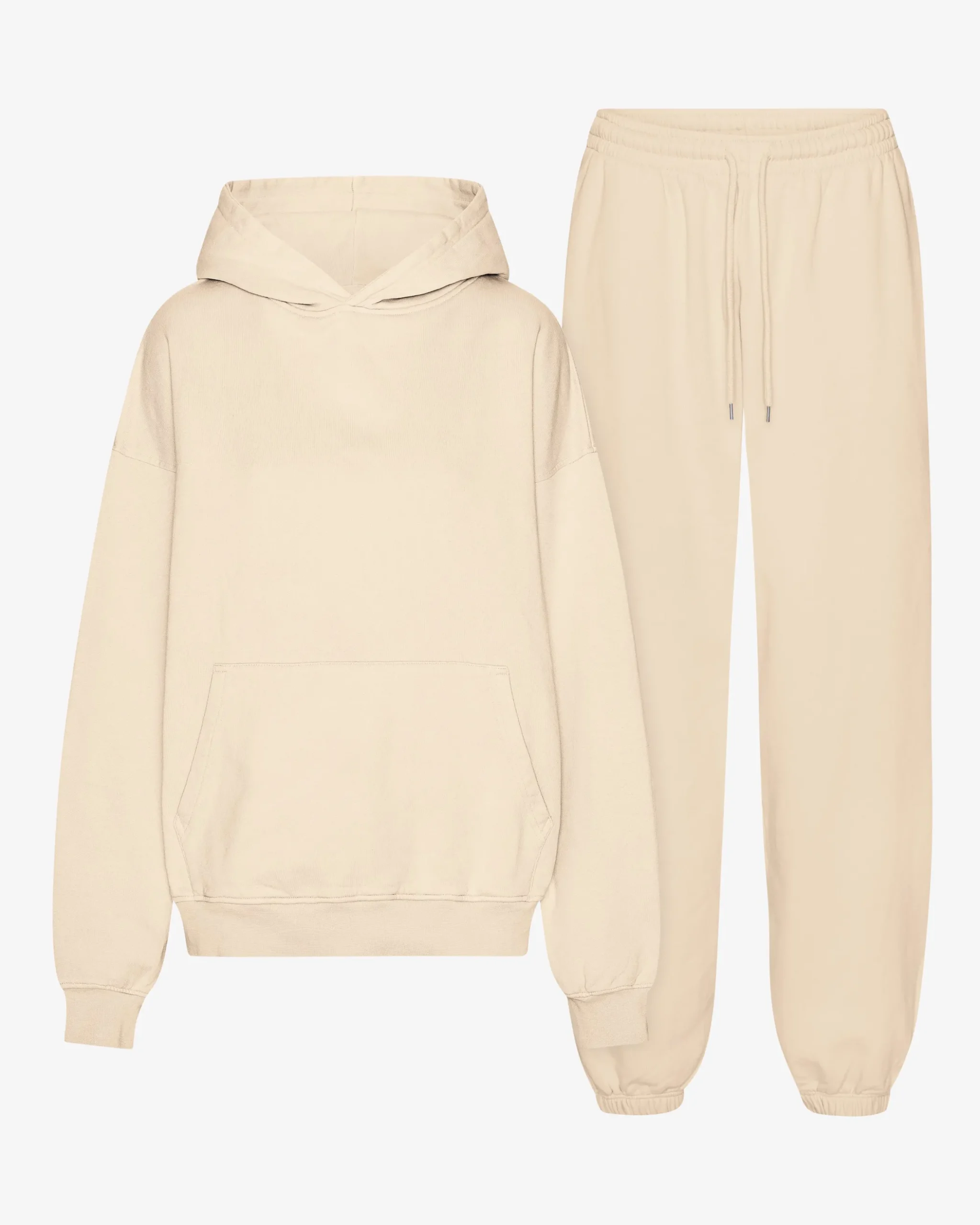 Organic Relaxed Hood Sweatsuit - Ivory White