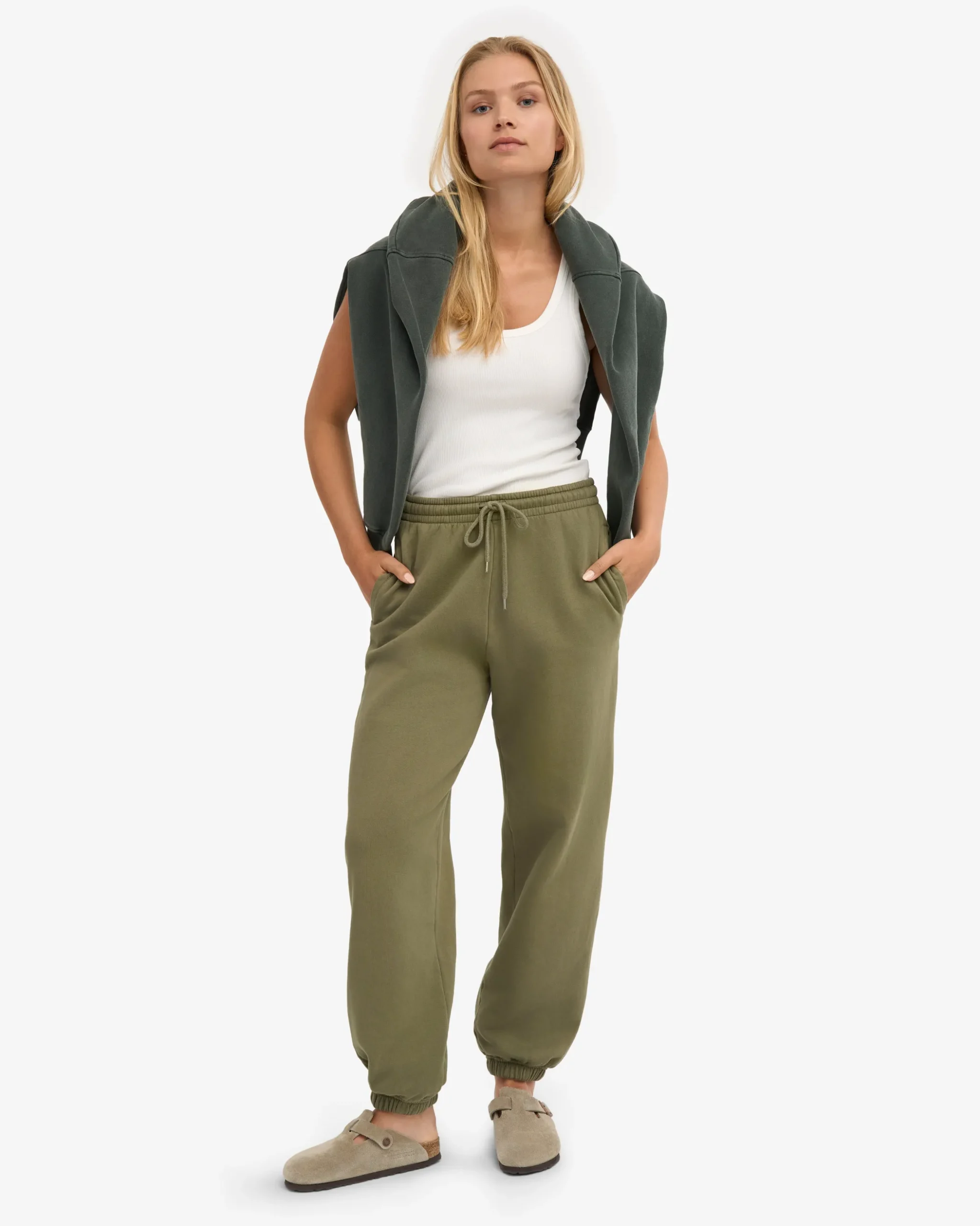 Organic Relaxed Sweatpants - Dusty Olive