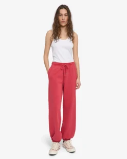 Organic Relaxed Sweatpants - Faded Red