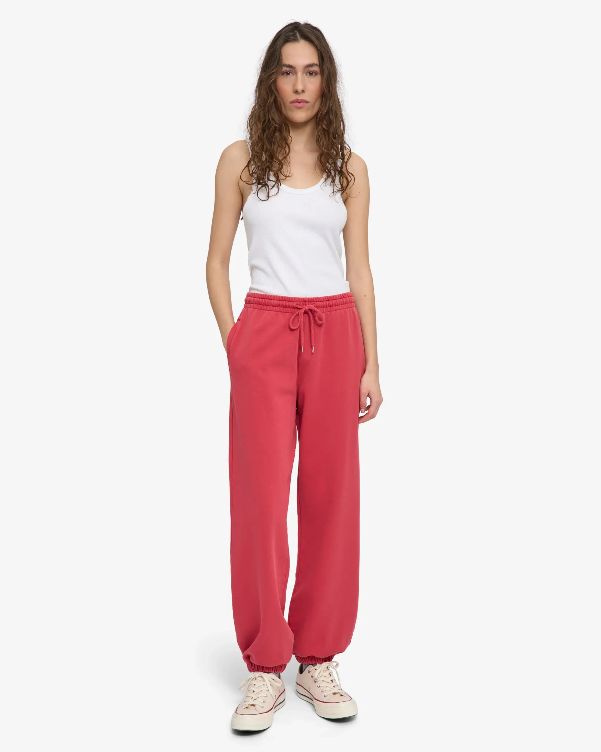 Organic Relaxed Sweatpants - Faded Red