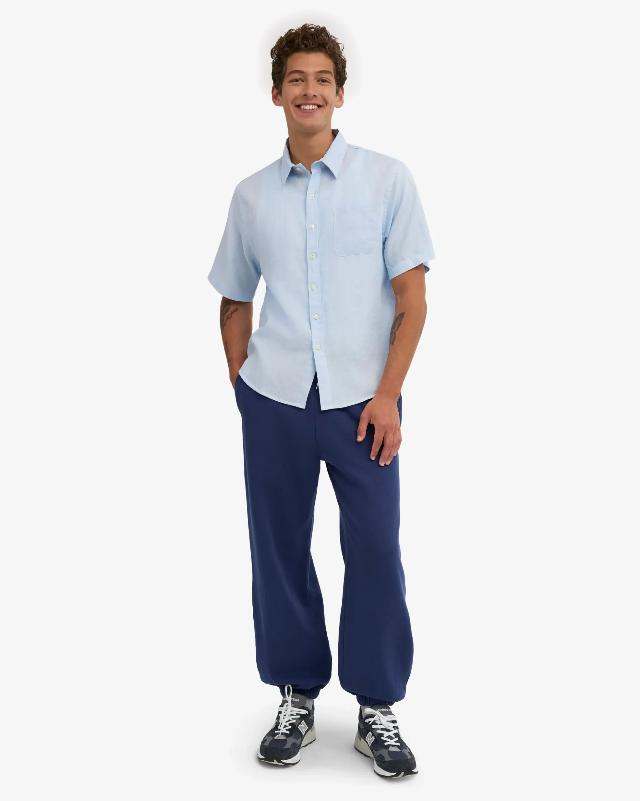 Organic Relaxed Sweatpants - Marine Blue
