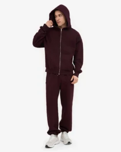 Organic Relaxed Sweatpants - Oxblood Red