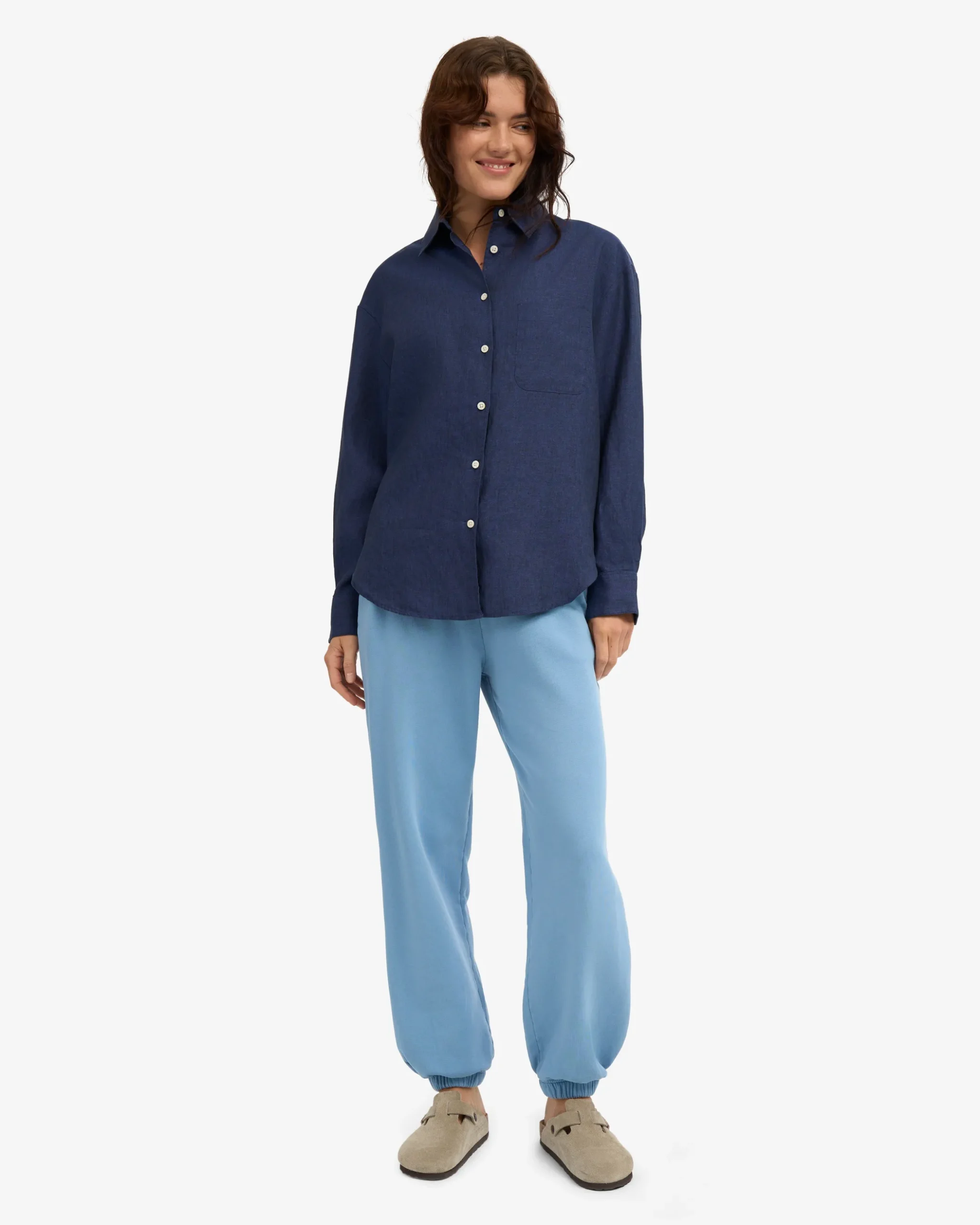 Organic Relaxed Sweatpants - Seaside Blue