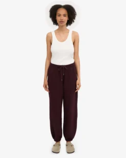 Organic Relaxed Sweatsuit - Oxblood Red
