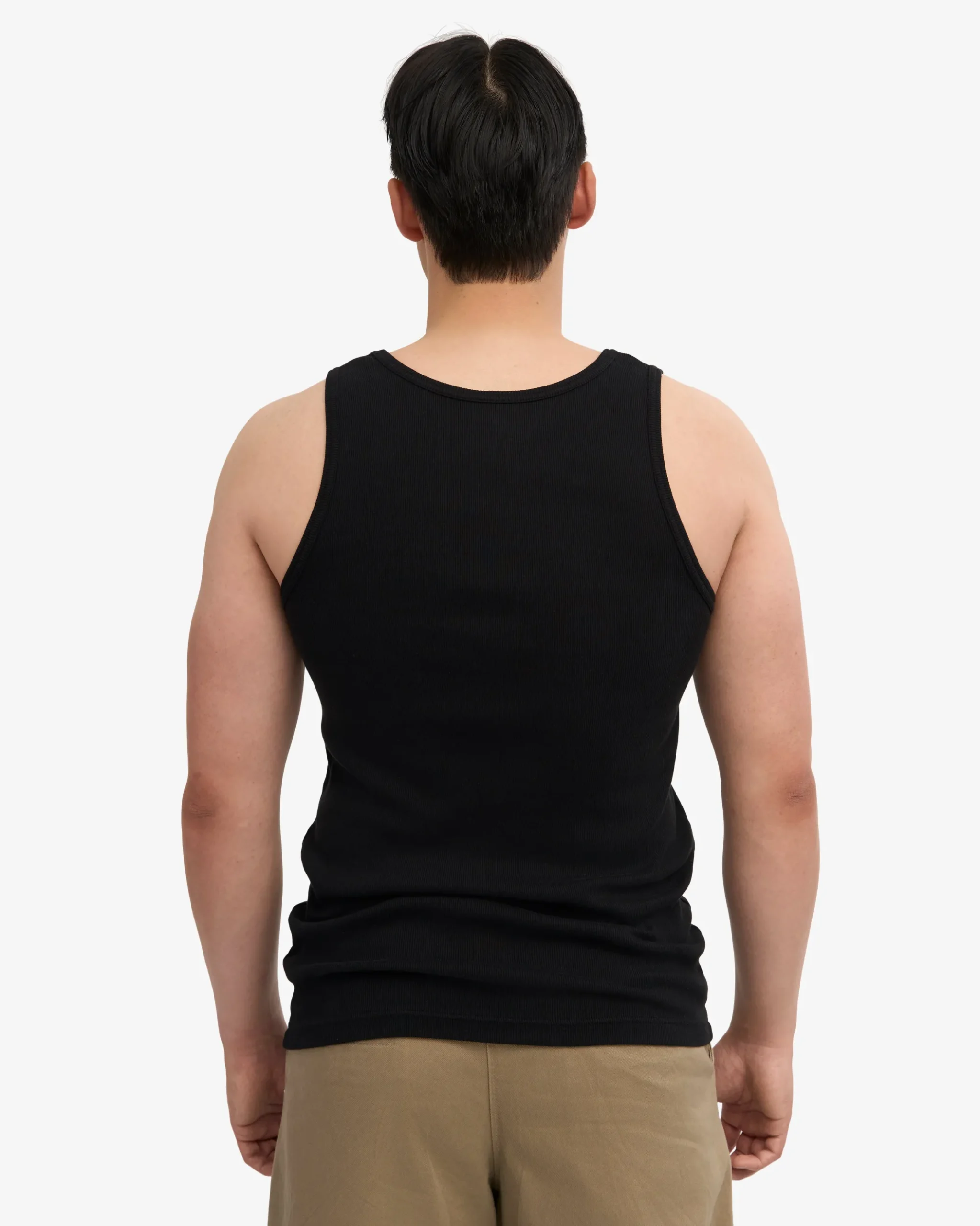 Organic Rib Tank Top - Deep Black