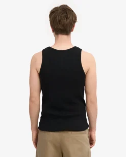 Organic Rib Tank Top - Deep Black