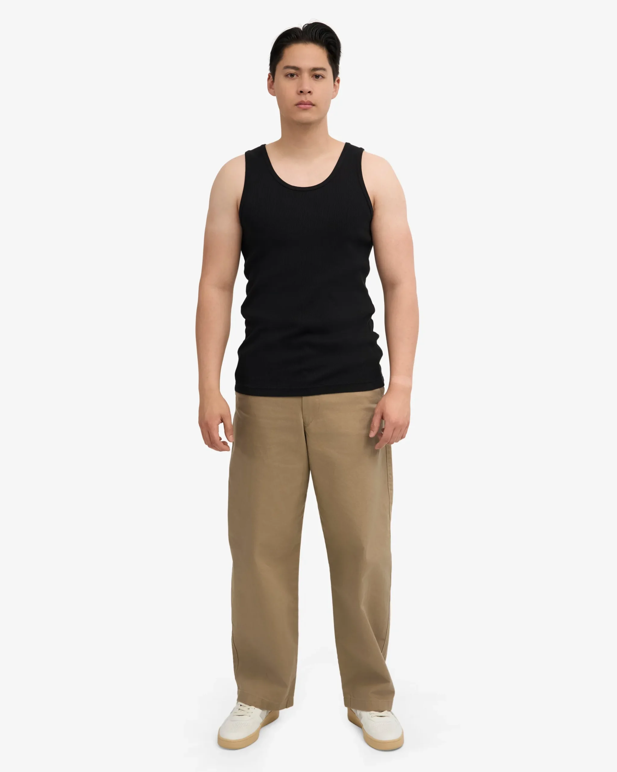 Organic Rib Tank Top - Deep Black