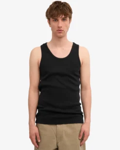 Organic Rib Tank Top - Deep Black