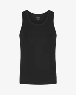 Organic Rib Tank Top - Deep Black