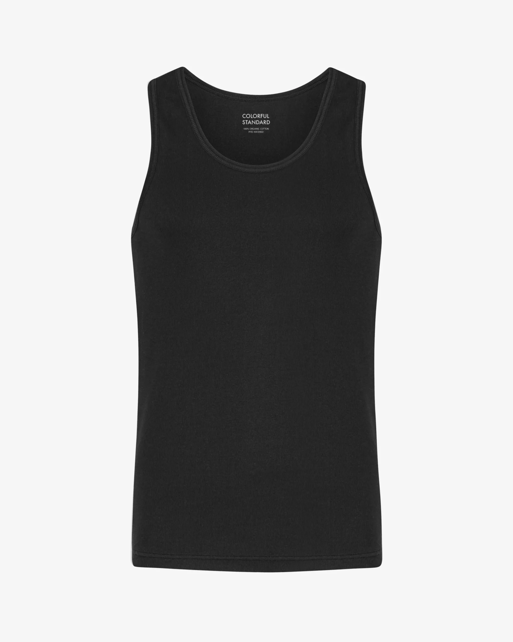 Organic Rib Tank Top - Deep Black