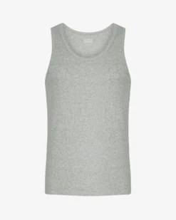 Organic Rib Tank Top - Heather Grey