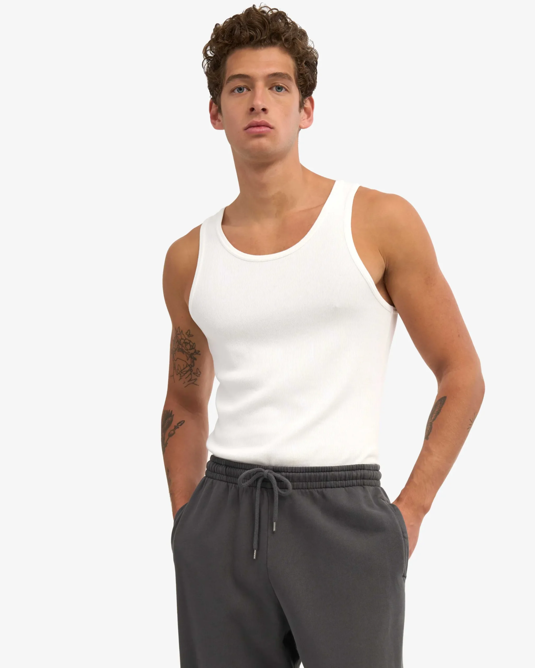 Organic Rib Tank Top - Optical White