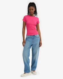 Organic Rib T-Shirt - Bubblegum Pink