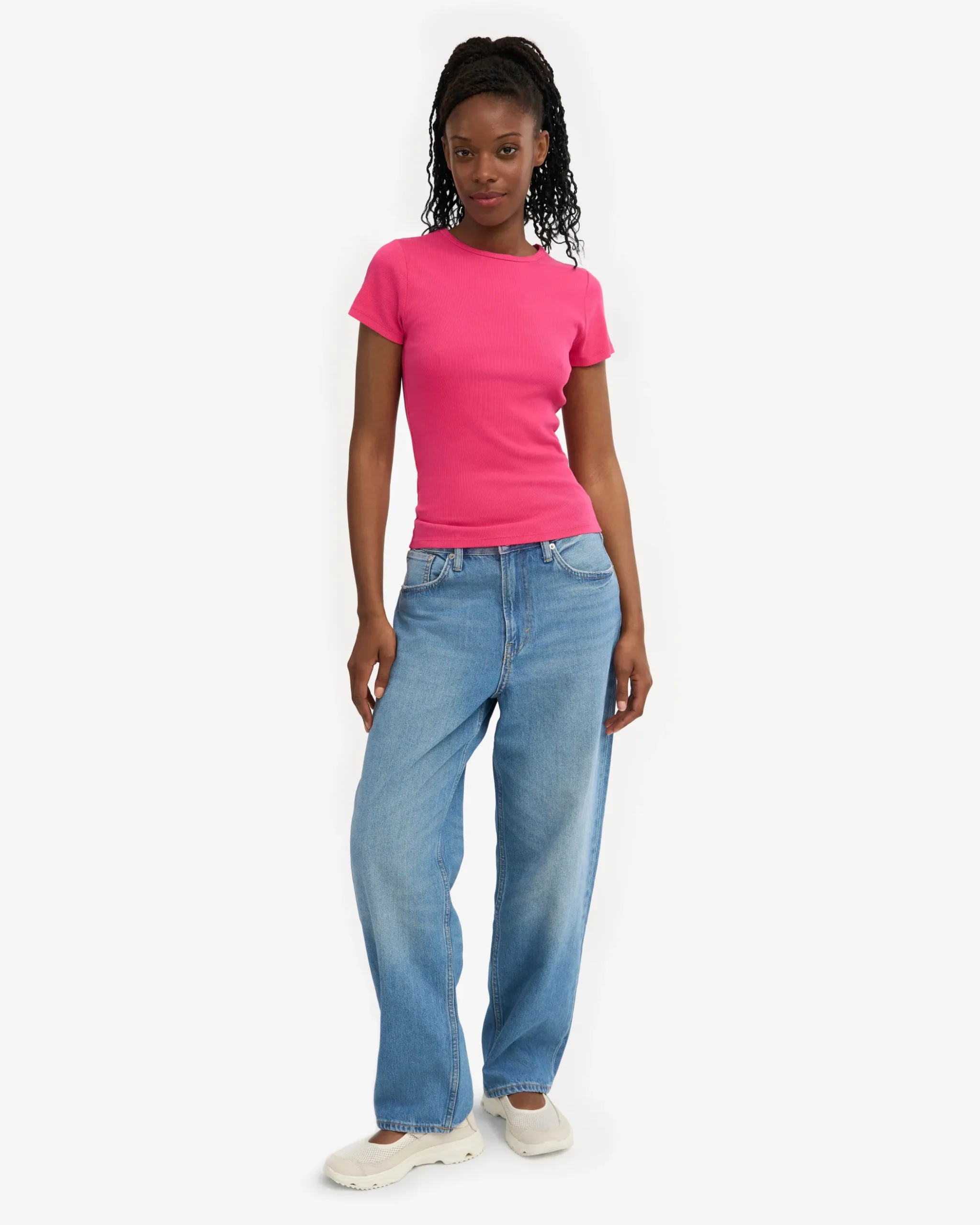 Organic Rib T-Shirt - Bubblegum Pink