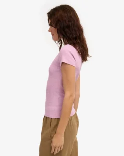 Organic Rib T-Shirt - Cherry Blossom