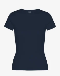 Organic Rib T-Shirt - Navy Blue