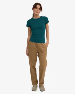 Organic Rib T-Shirt - Ocean Green