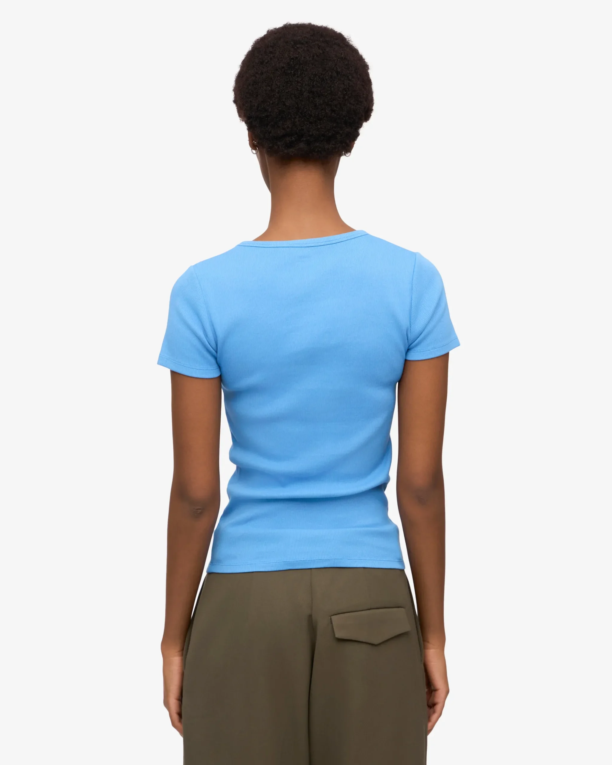 Organic Rib T-Shirt - Pacific Blue