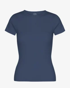 Organic Rib T-Shirt - Petrol Blue
