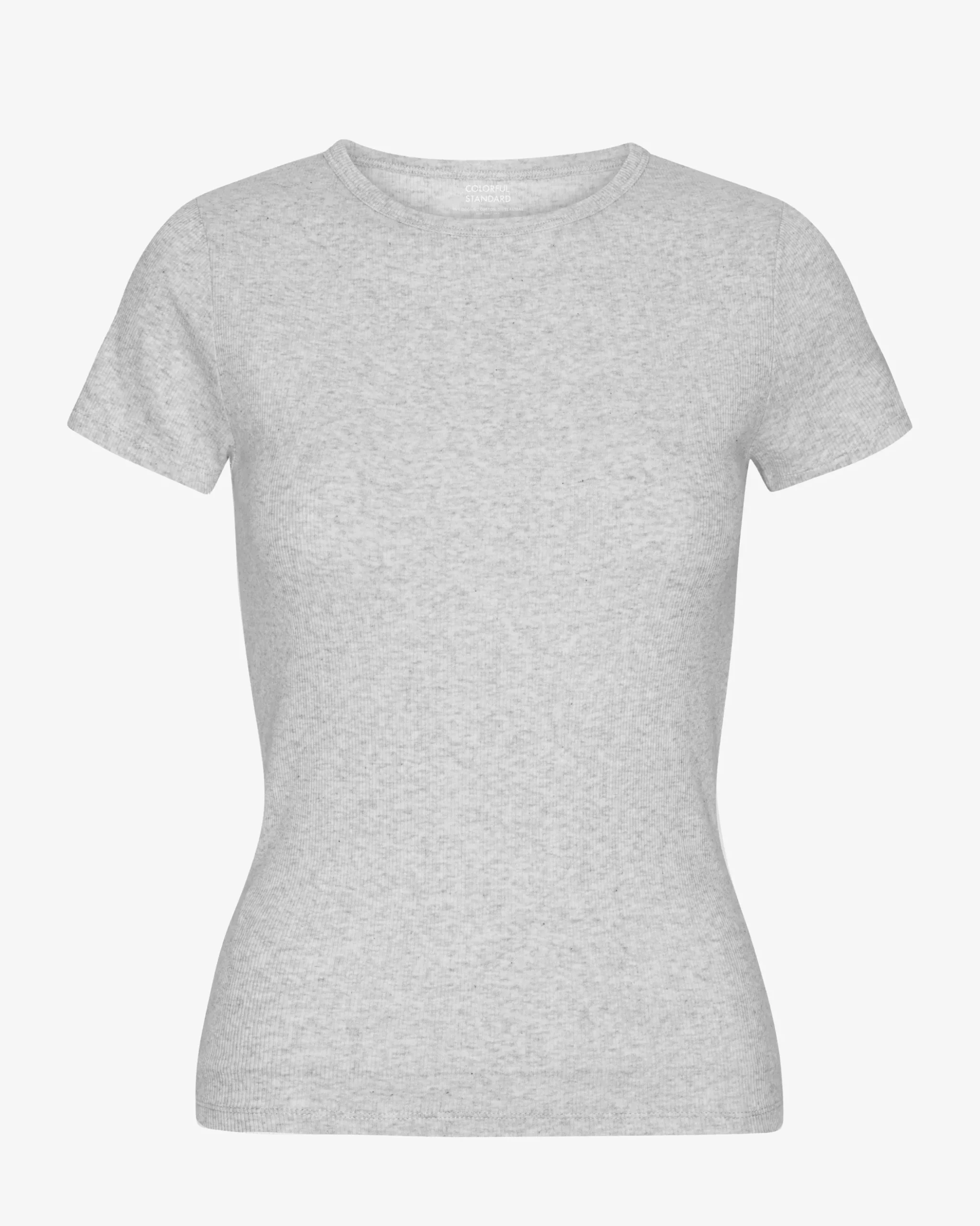 Organic Rib T-Shirt - Snow Melange