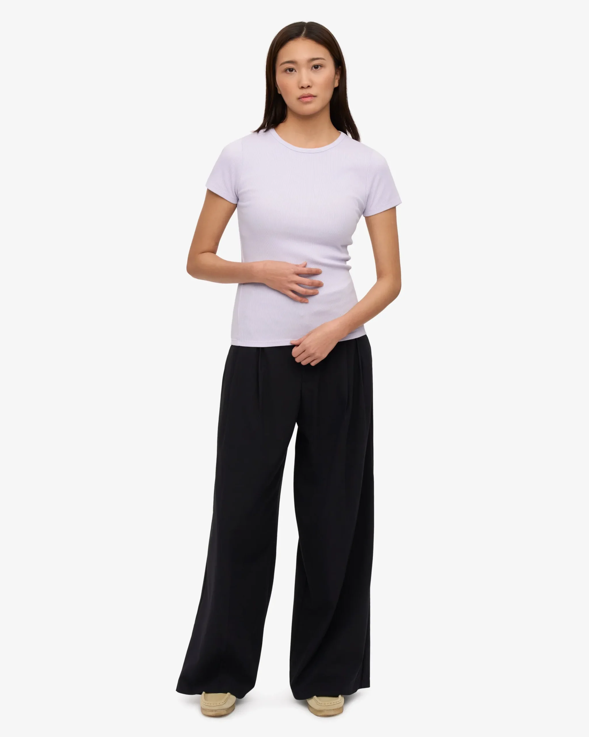 Organic Rib T-Shirt - Soft Lavender