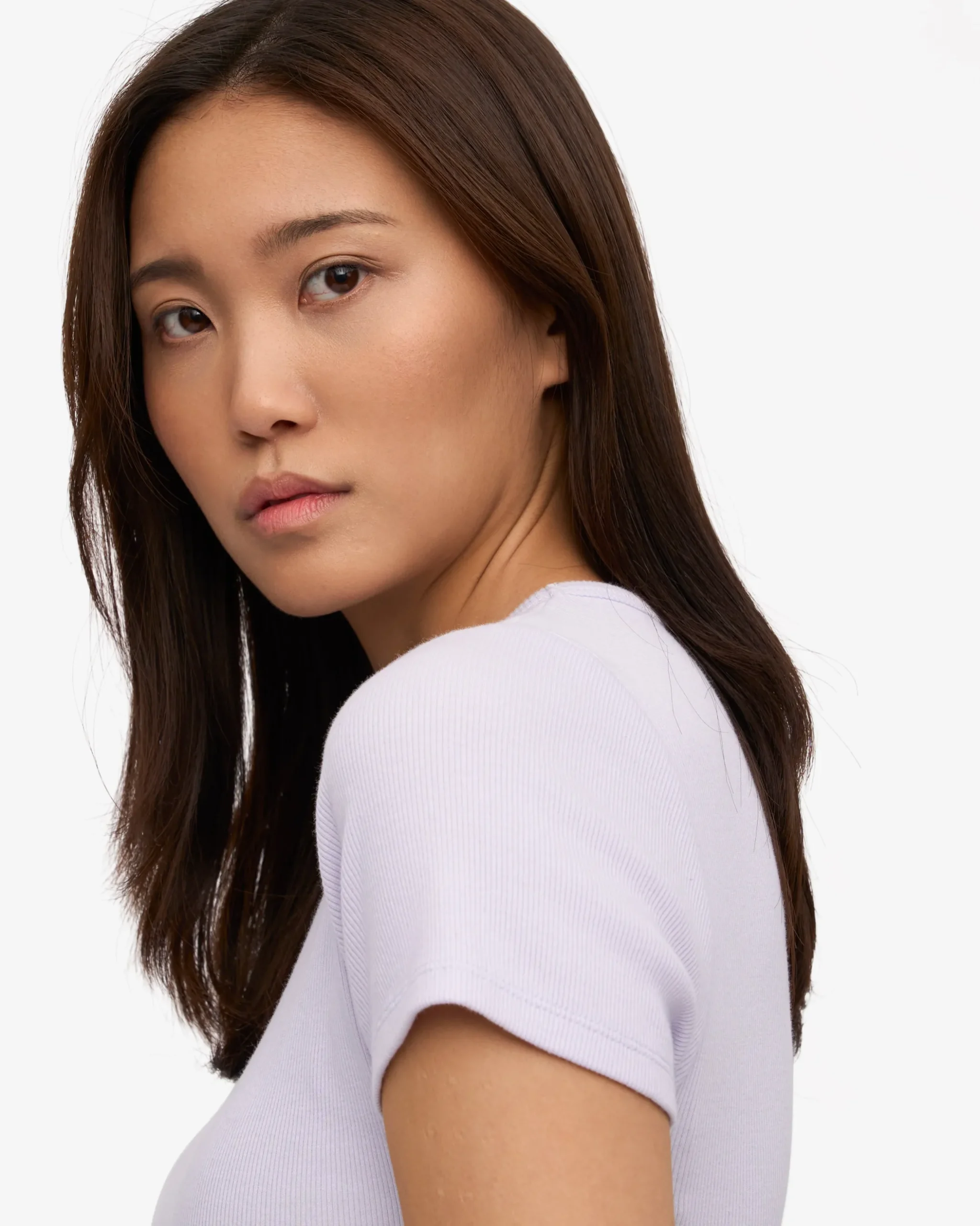 Organic Rib T-Shirt - Soft Lavender
