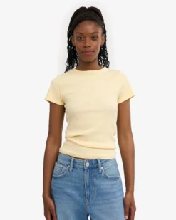 Organic Rib T-Shirt - Soft Yellow