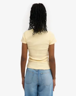 Organic Rib T-Shirt - Soft Yellow