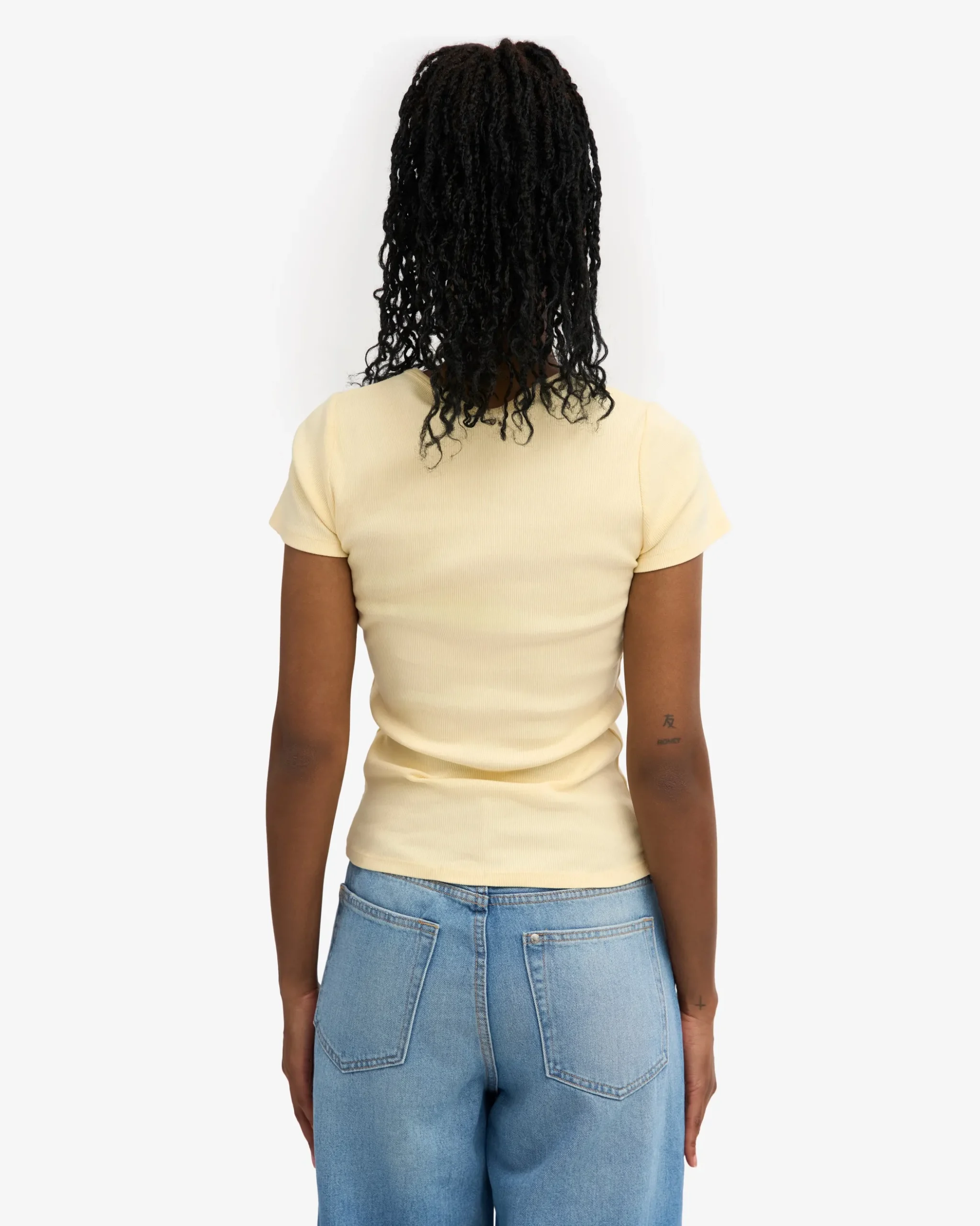 Organic Rib T-Shirt - Soft Yellow