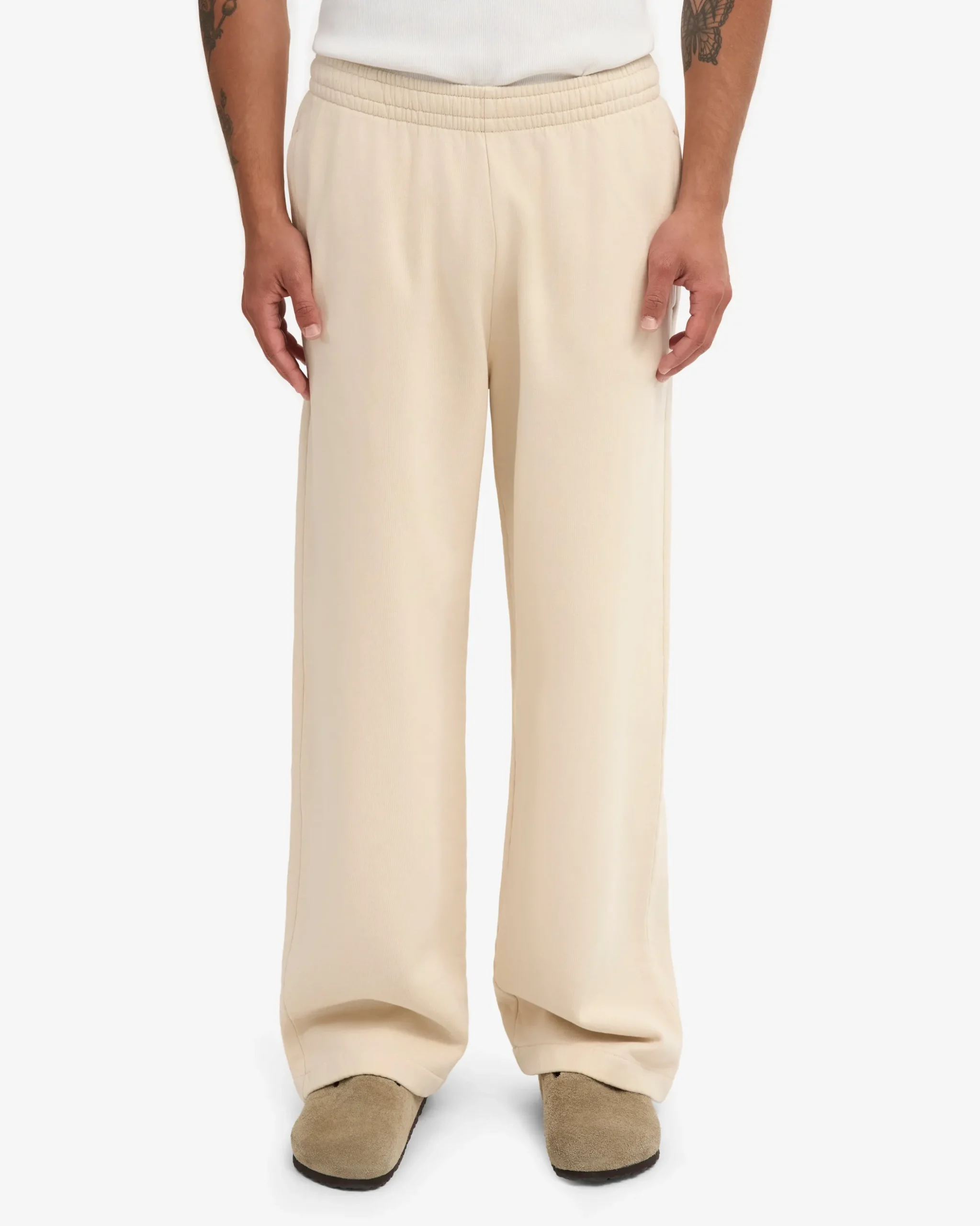 Organic Straight Leg Sweatpants - Ivory White