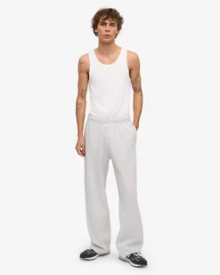 Organic Straight Leg Sweatpants - Snow Melange