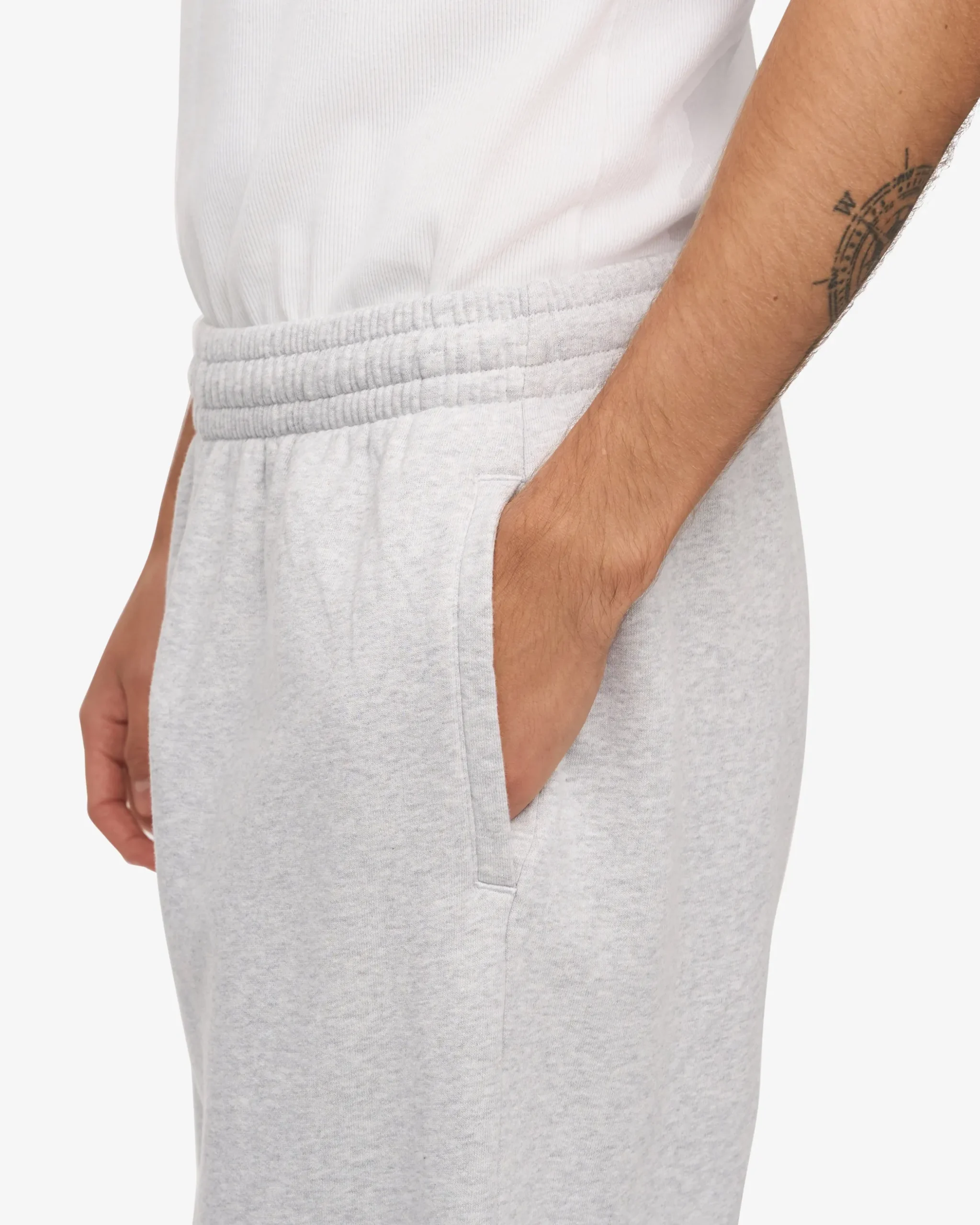 Organic Straight Leg Sweatpants - Snow Melange