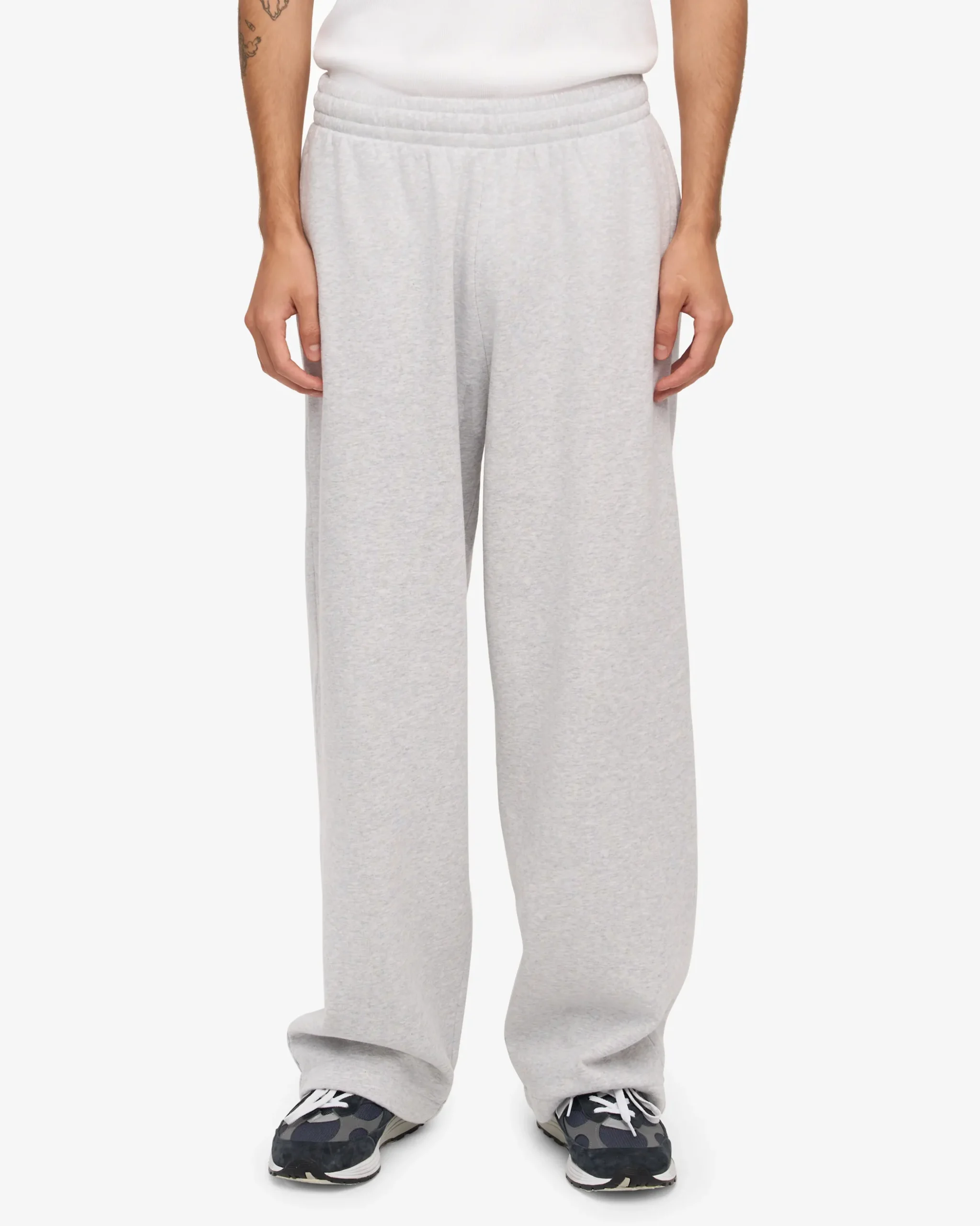Organic Straight Leg Sweatpants - Snow Melange