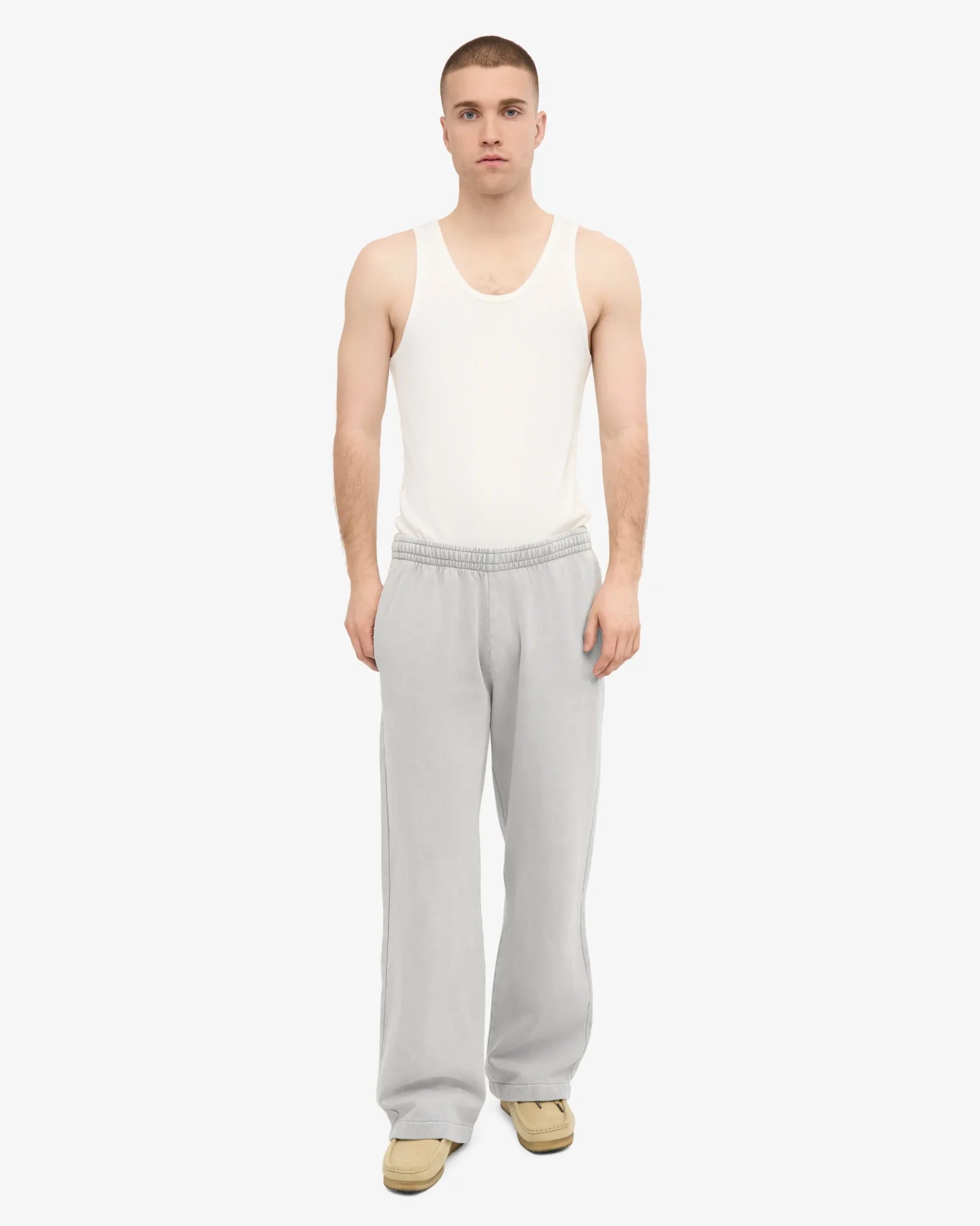 Organic Straight Leg Sweatpants - Faded Grey