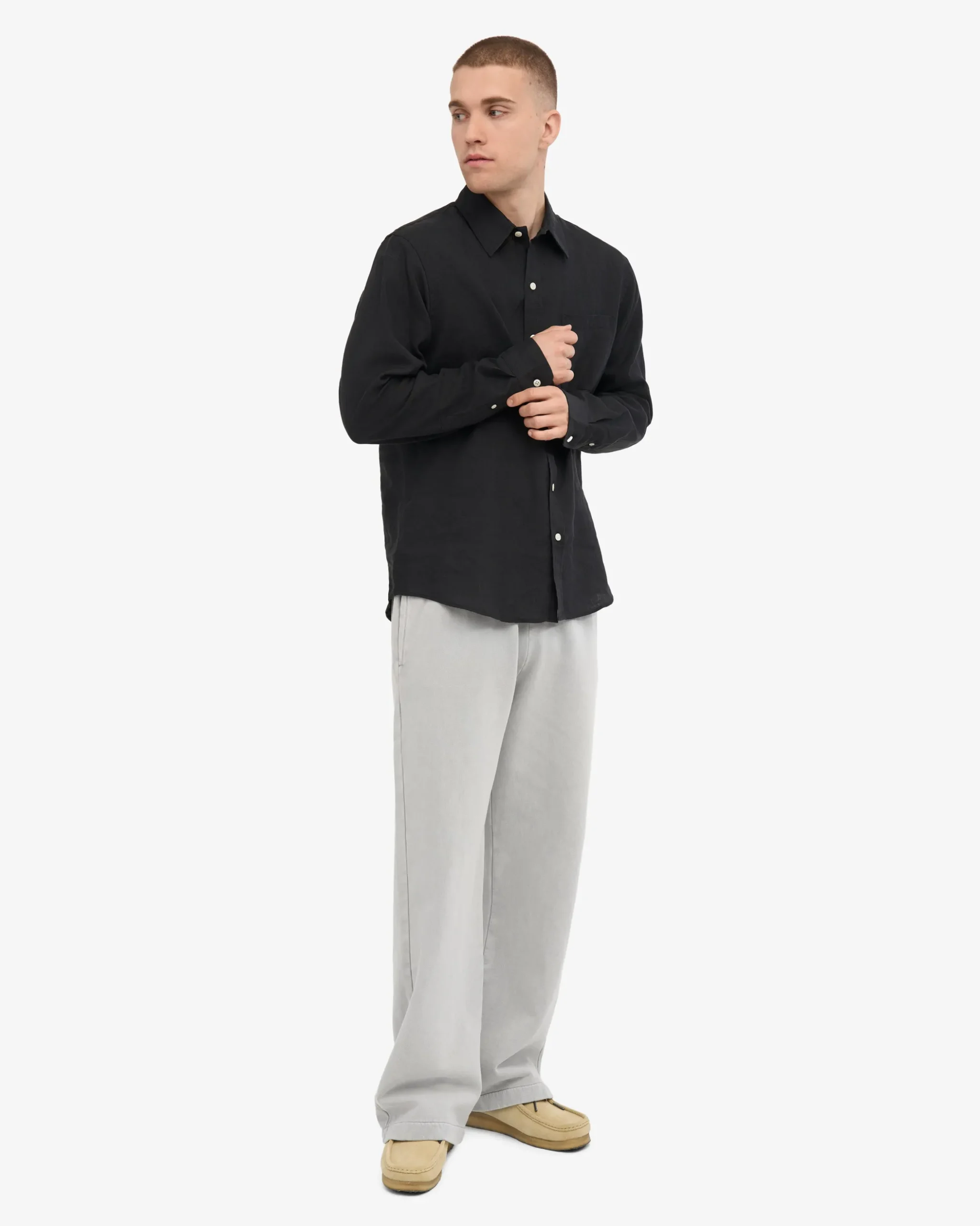 Organic Straight Leg Sweatpants - Faded Grey