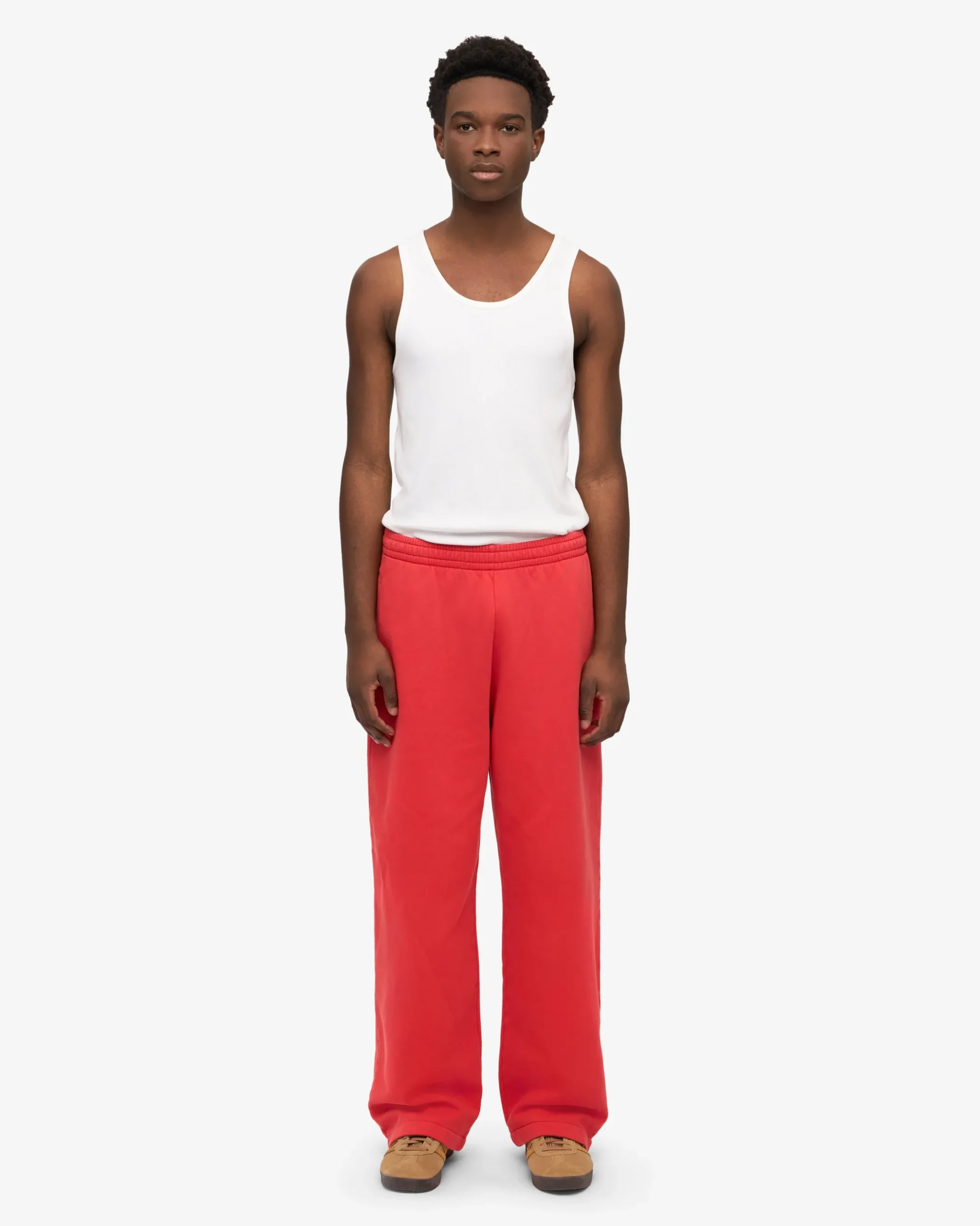 Organic Straight Leg Sweatpants - Red Tangerine