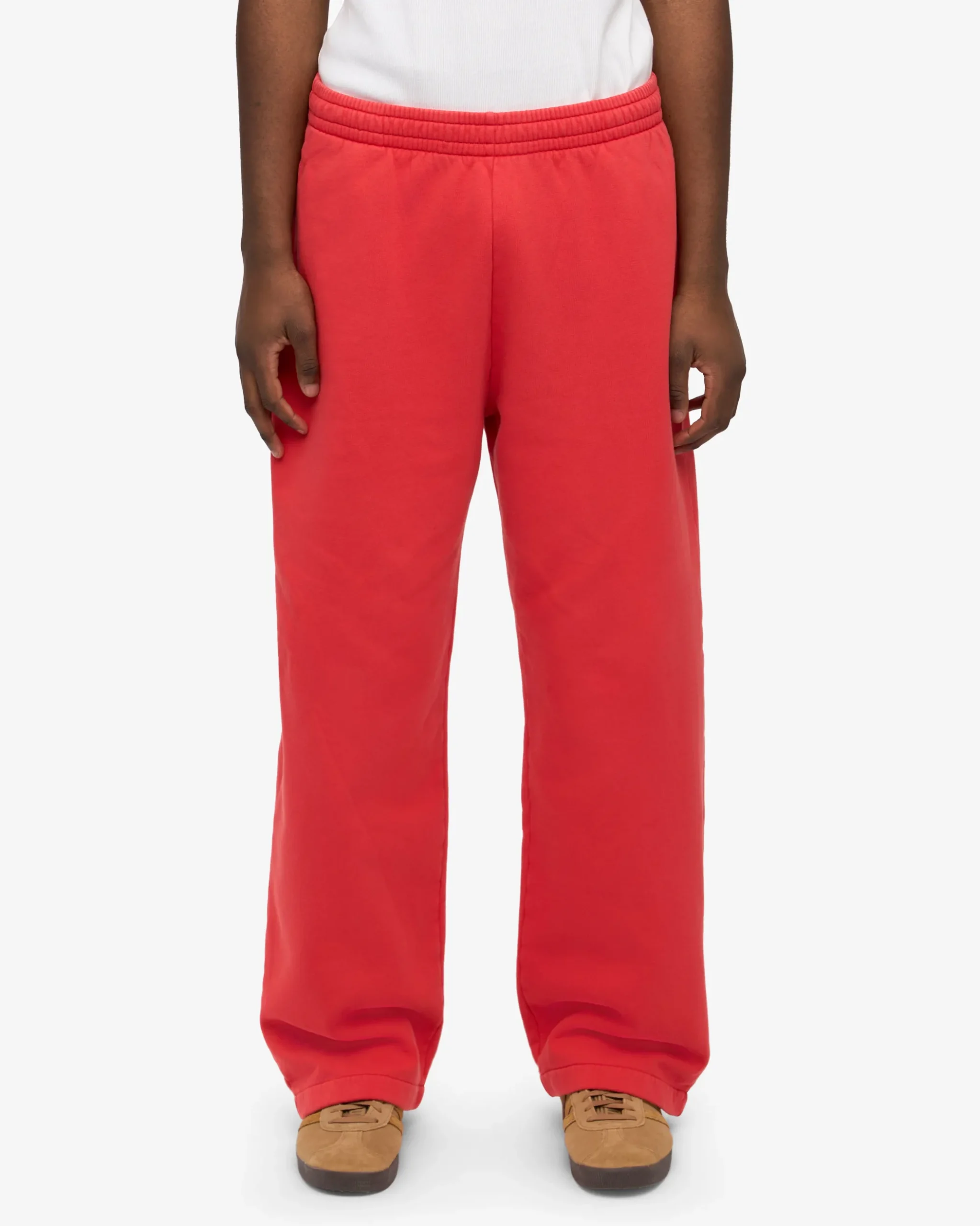 Organic Straight Leg Sweatpants - Red Tangerine